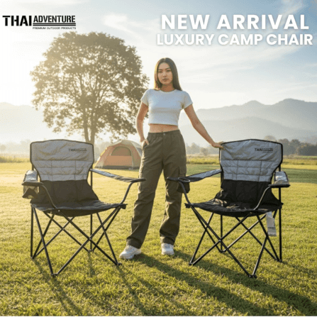 เก้าอี้สนาม THAI ADVENTURE รุ่น LUXURY CHAIR สีเทา/ดำ_6